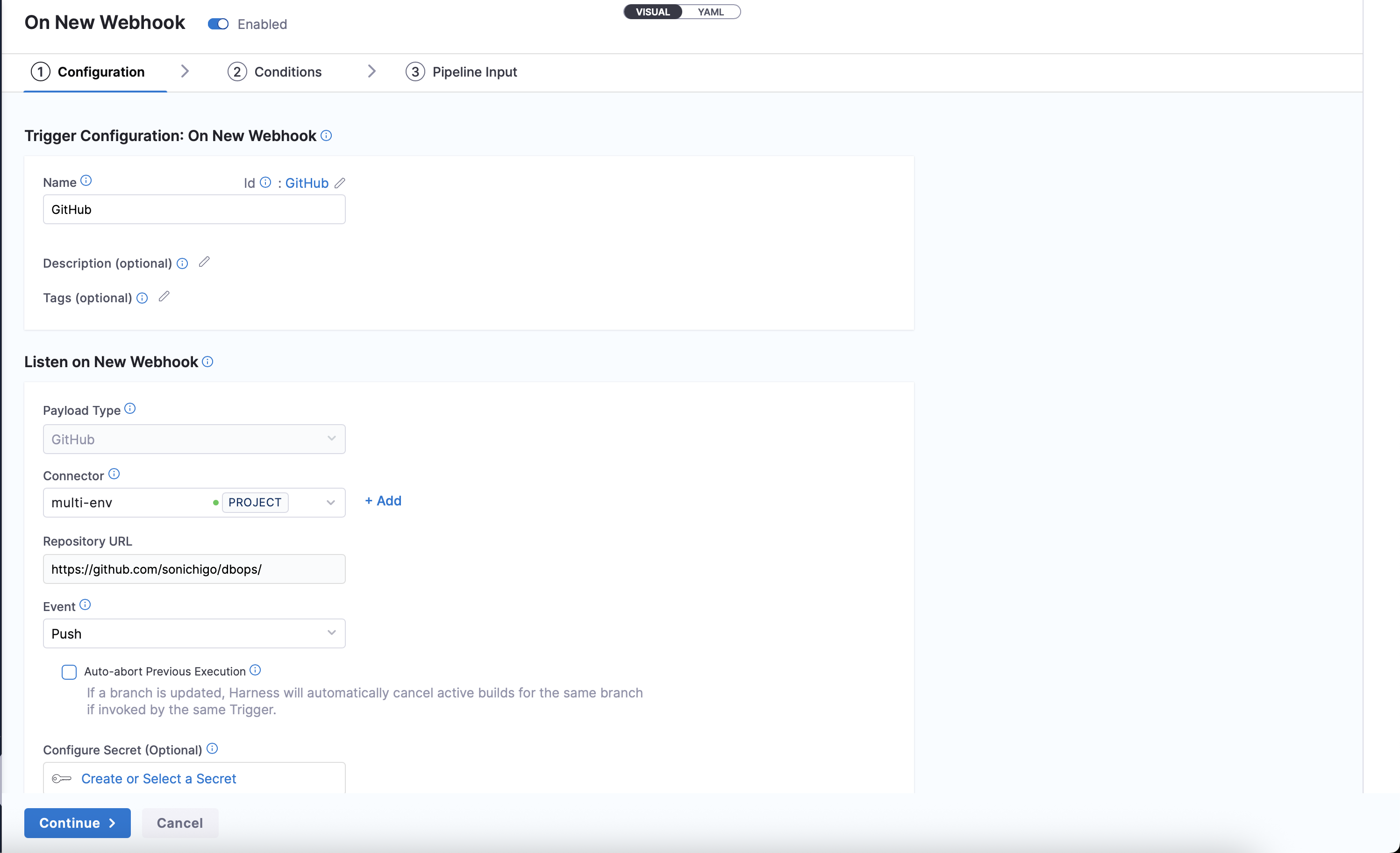 Example Git Trigger Configuration