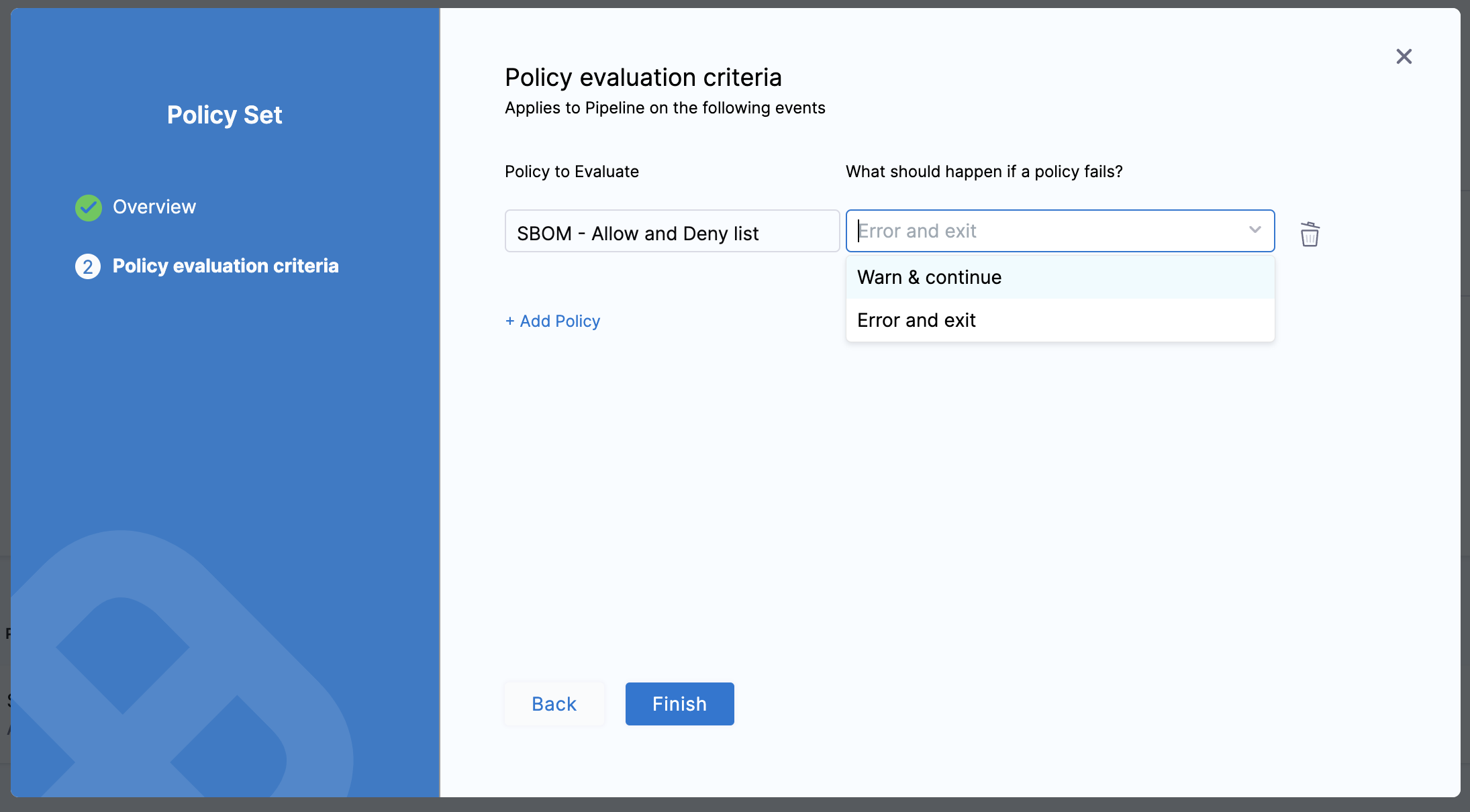 SBOM Policy evaluation criteria SBOM Policy evaluation criteria